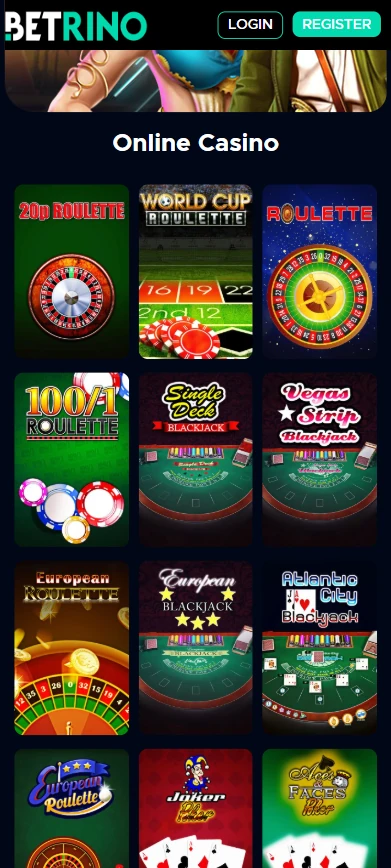 Betrino casino games mobile