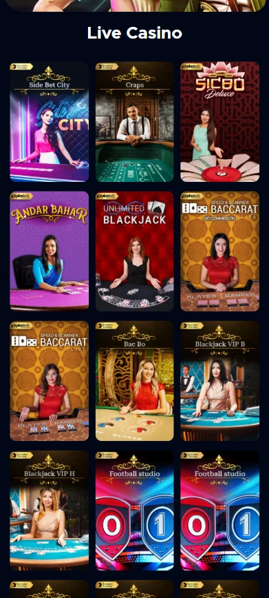 Betrino live casino mobile