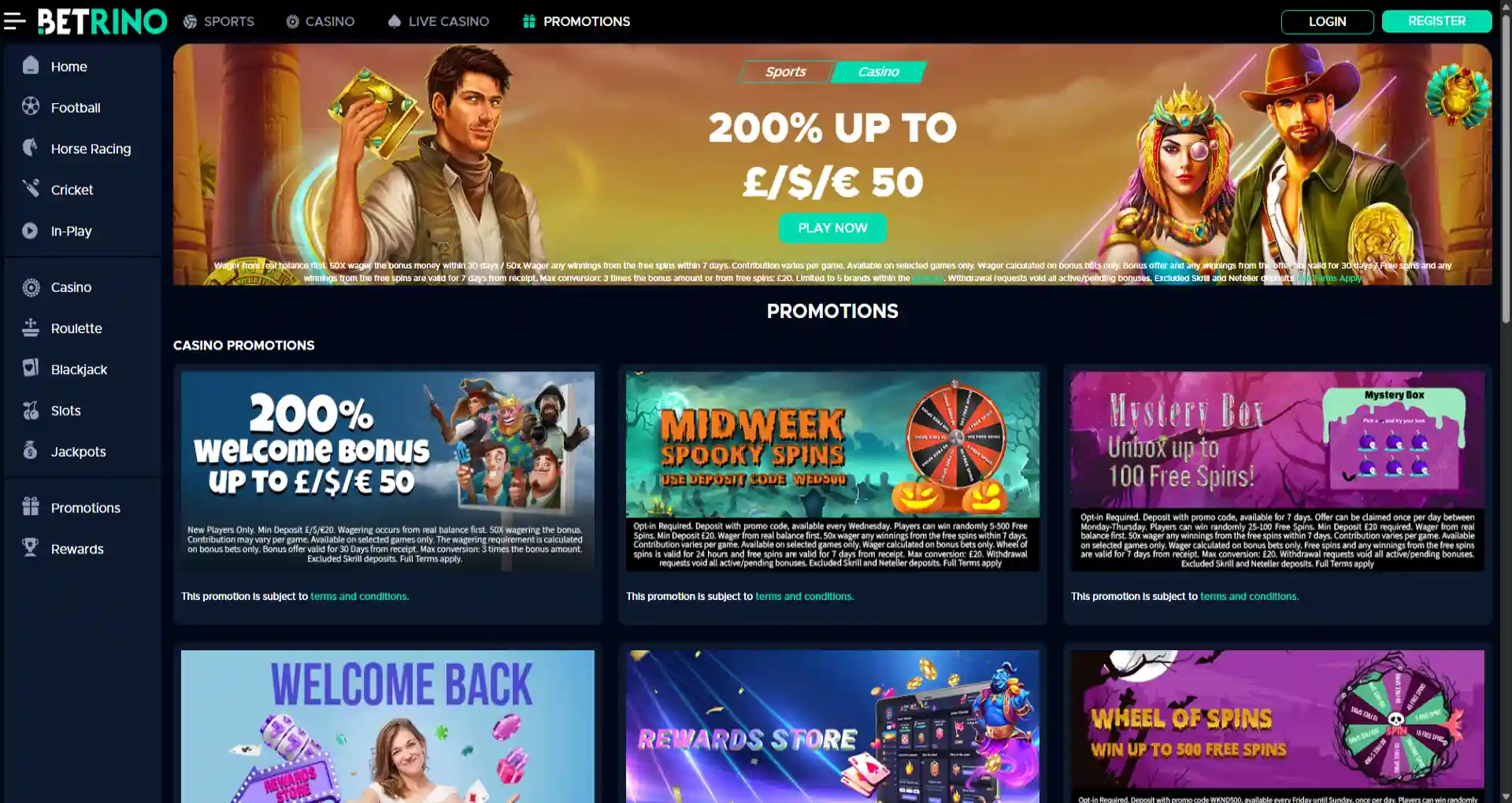 Betrino casino promotions