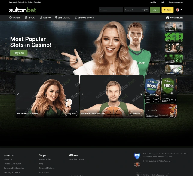 NC04-Sultanbet-Homepage-Screenshot-NewCasinos-EN Sultanbet homepage