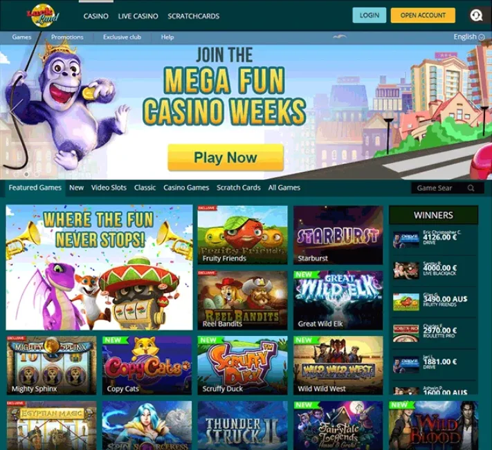 Luck Land Casino Homepage
