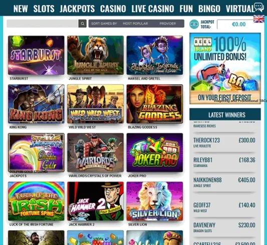 Reel Island Casino Games Selection