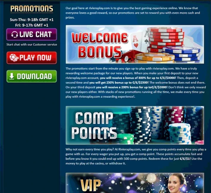 Riviera Games Casino Bonus