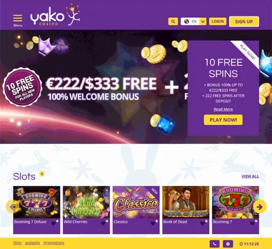 Yako Casino Homepage