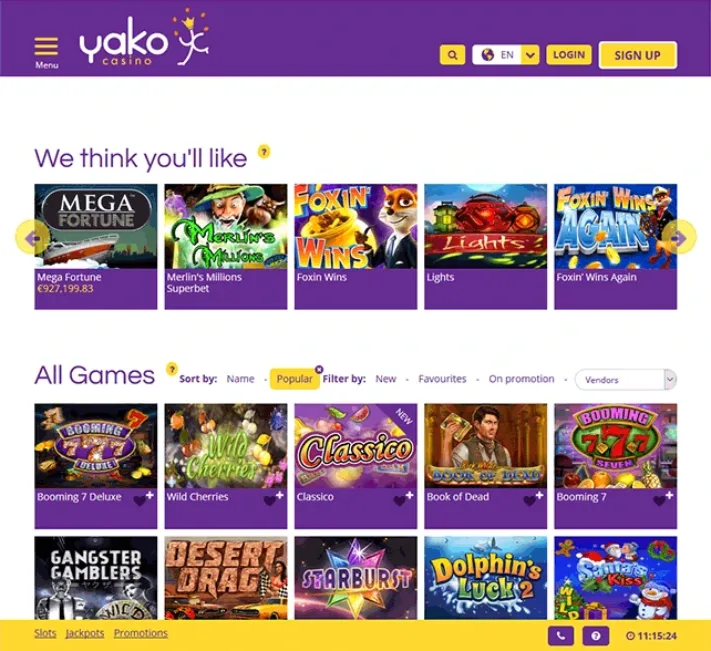 Yako Casino Games Selection