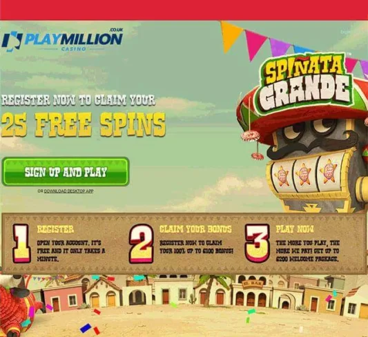 Play Million Casino Bonus Page