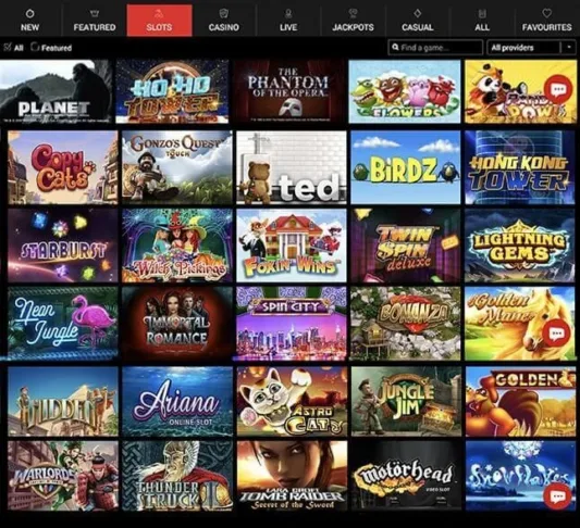 Schmitts Casino Games Selection