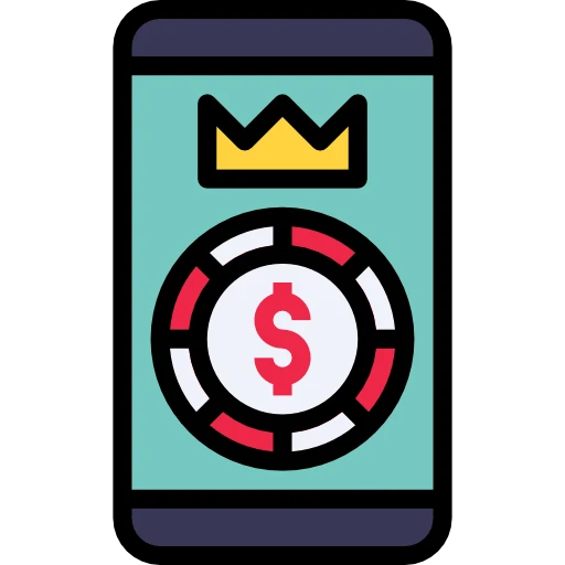 Casino chip on mobile device