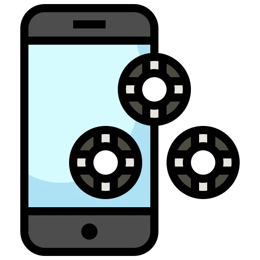 Casino chips on mobile devices