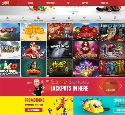 Spinit casino games screenshot