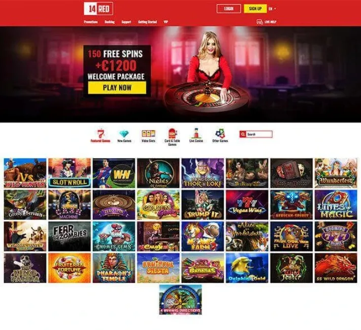 14 red casino homepage