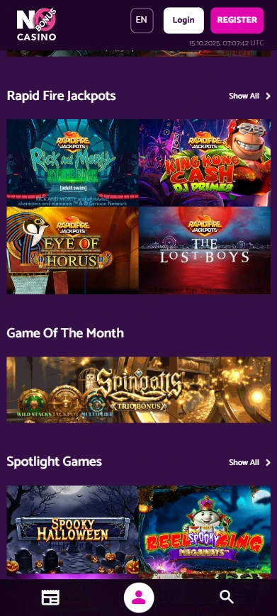 nobonuscasino games mobile