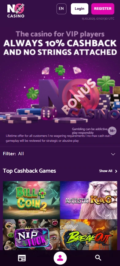 nobonuscasino homepage mobile