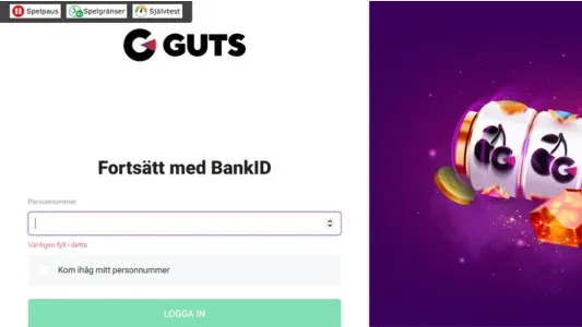 Guts Casino registrering