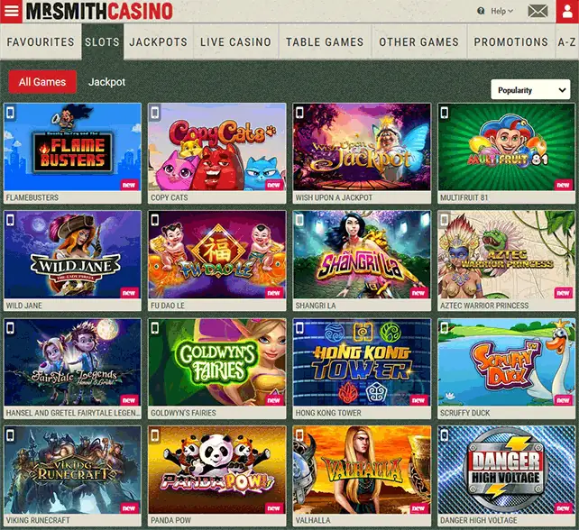 Mr Smith Casino Games