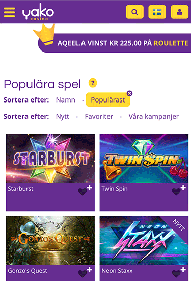 Yako populara spel