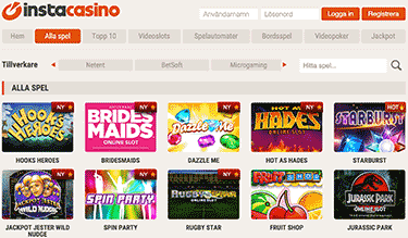 Insta Casino hemsida - Alla Spel