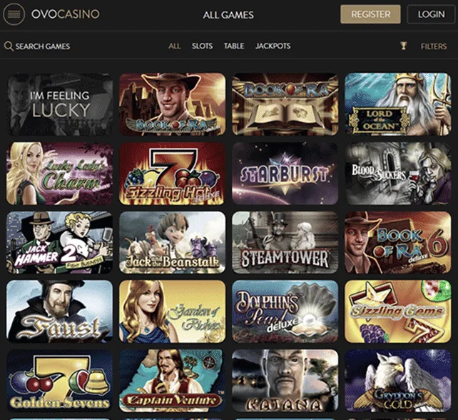 Ovo Casino Games Selection
