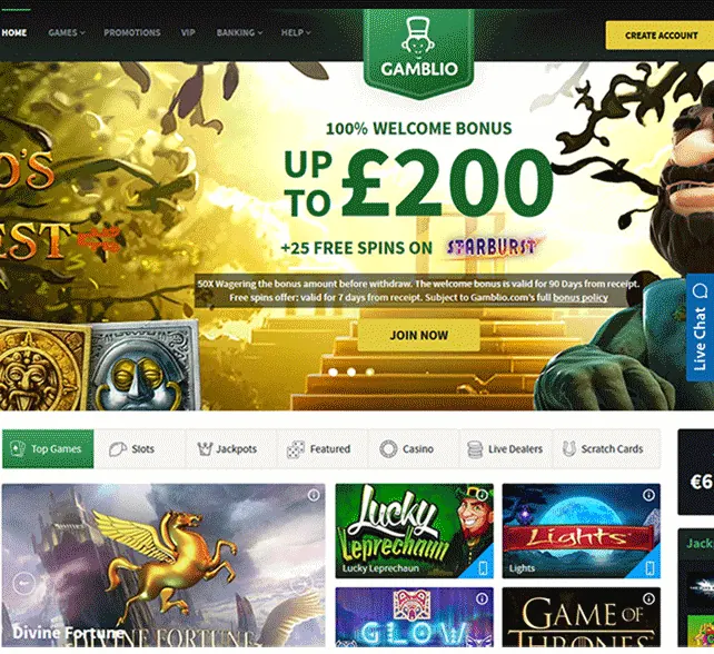 Gamblio Homepage