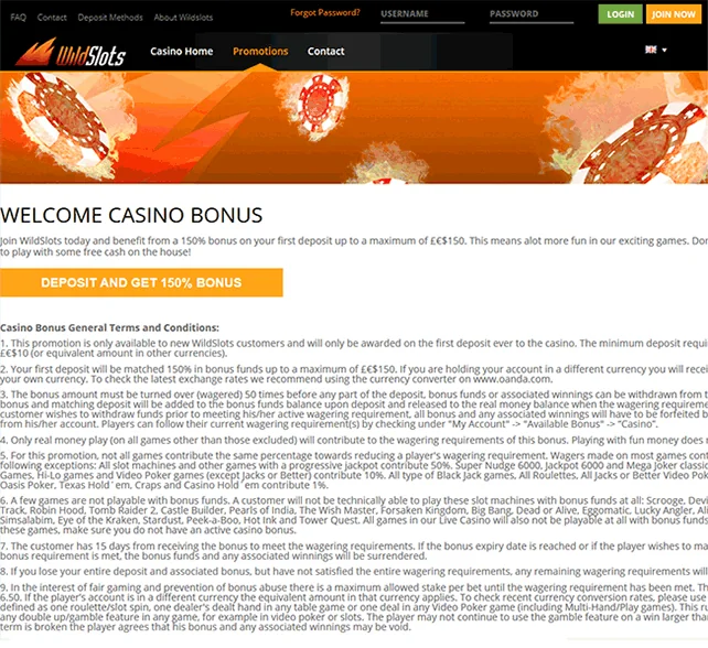 Wild Slots Bonus