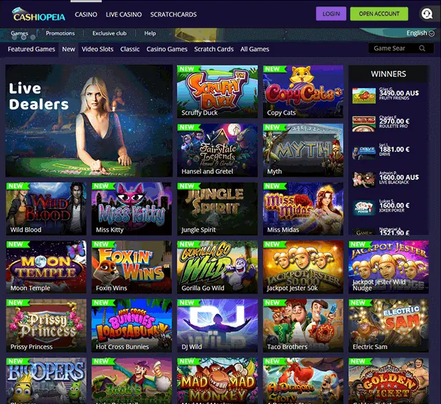 New Casinos Cashipeia Games