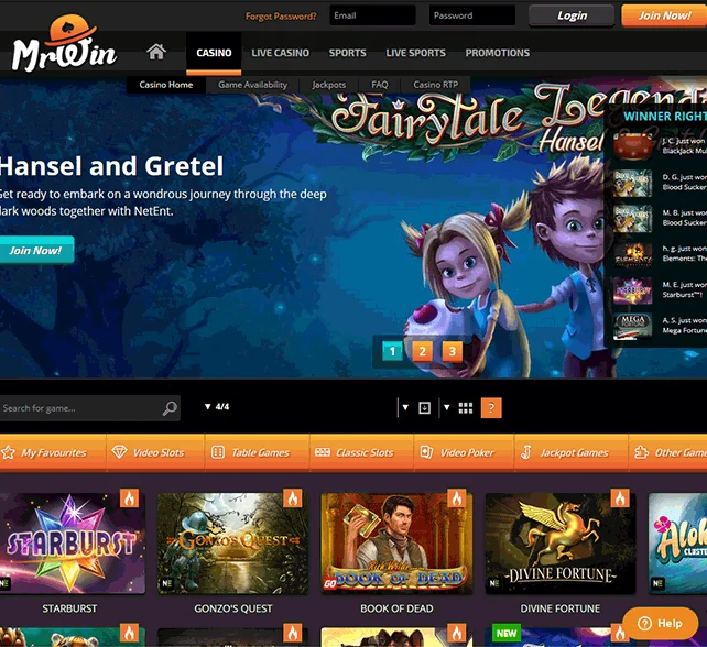 Mr Win Casino Homepage