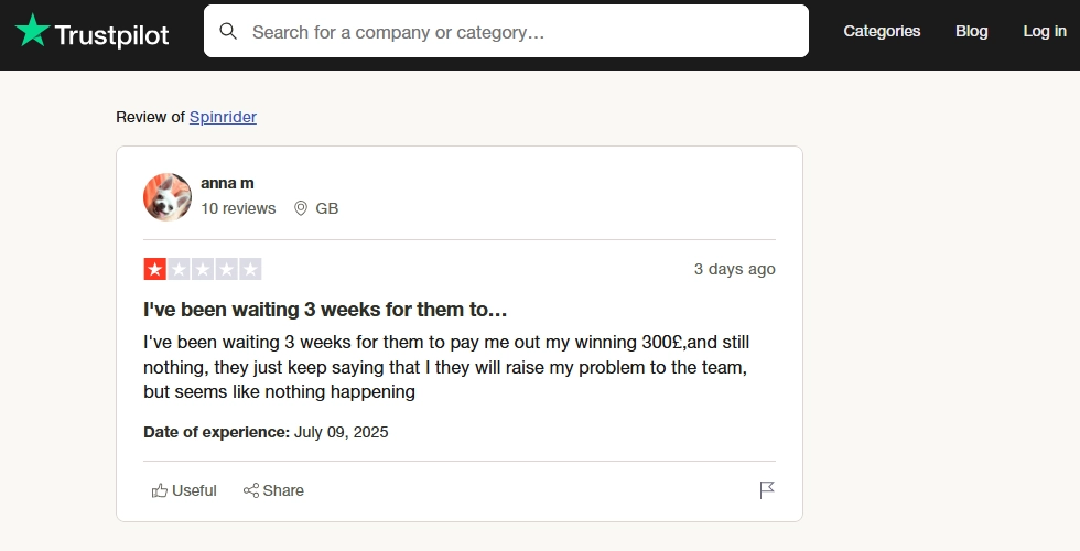 spin rider feedback trustpilot