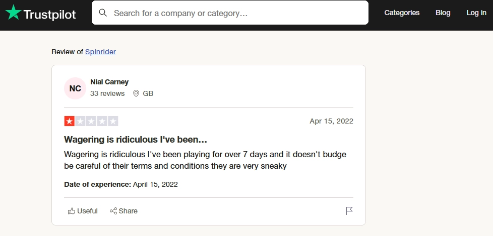 spin rider feedback trustpilot