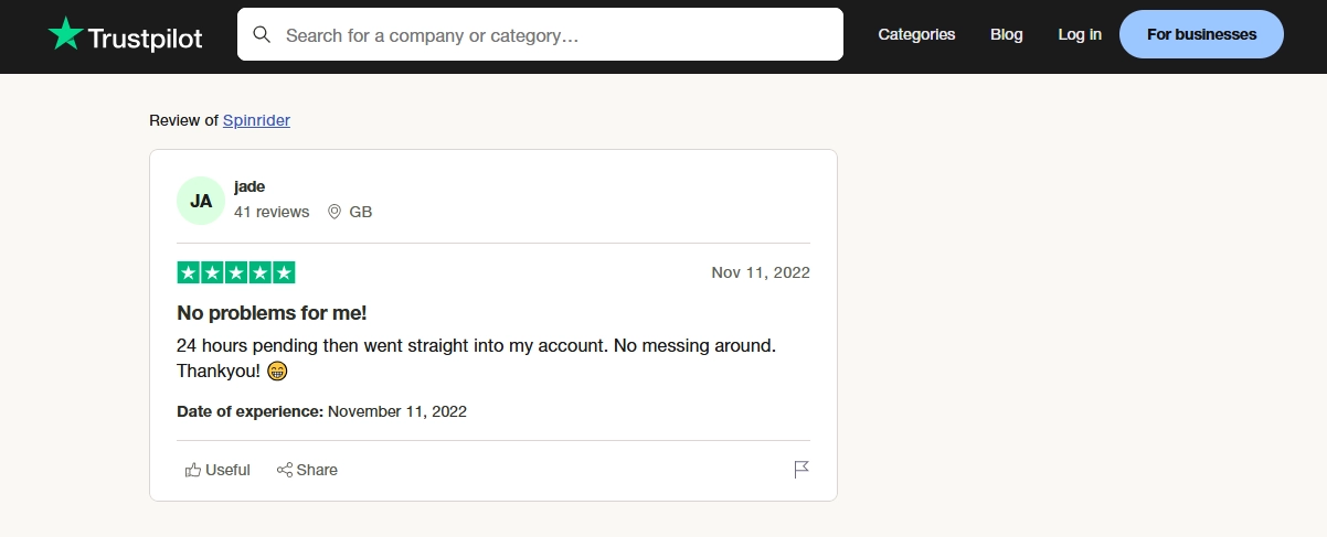 spin rider feedback trustpilot