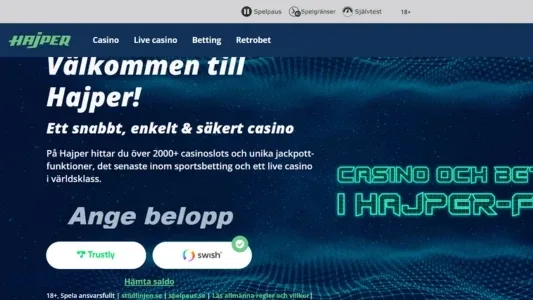 Hajper Casino hemsida