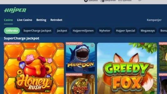 Hajper Casino spel