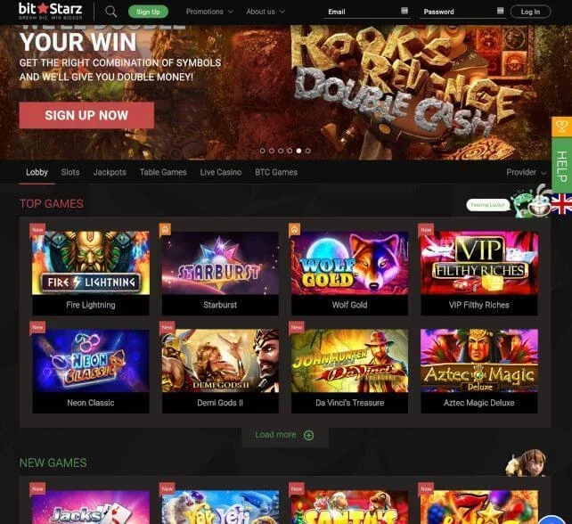 Brand Bitstarz homepage desktop