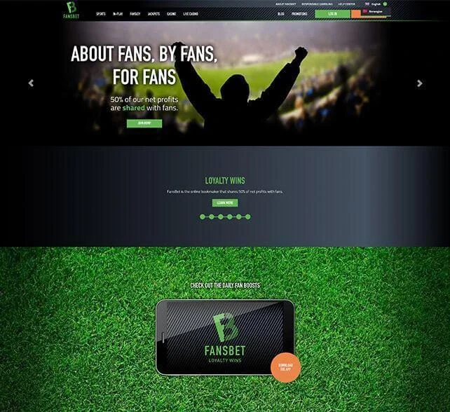 Brand Fansbet homepage screenshot