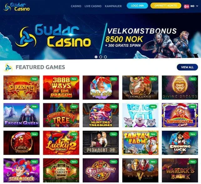 Brand Gudar Casino Homepage Screenshot
