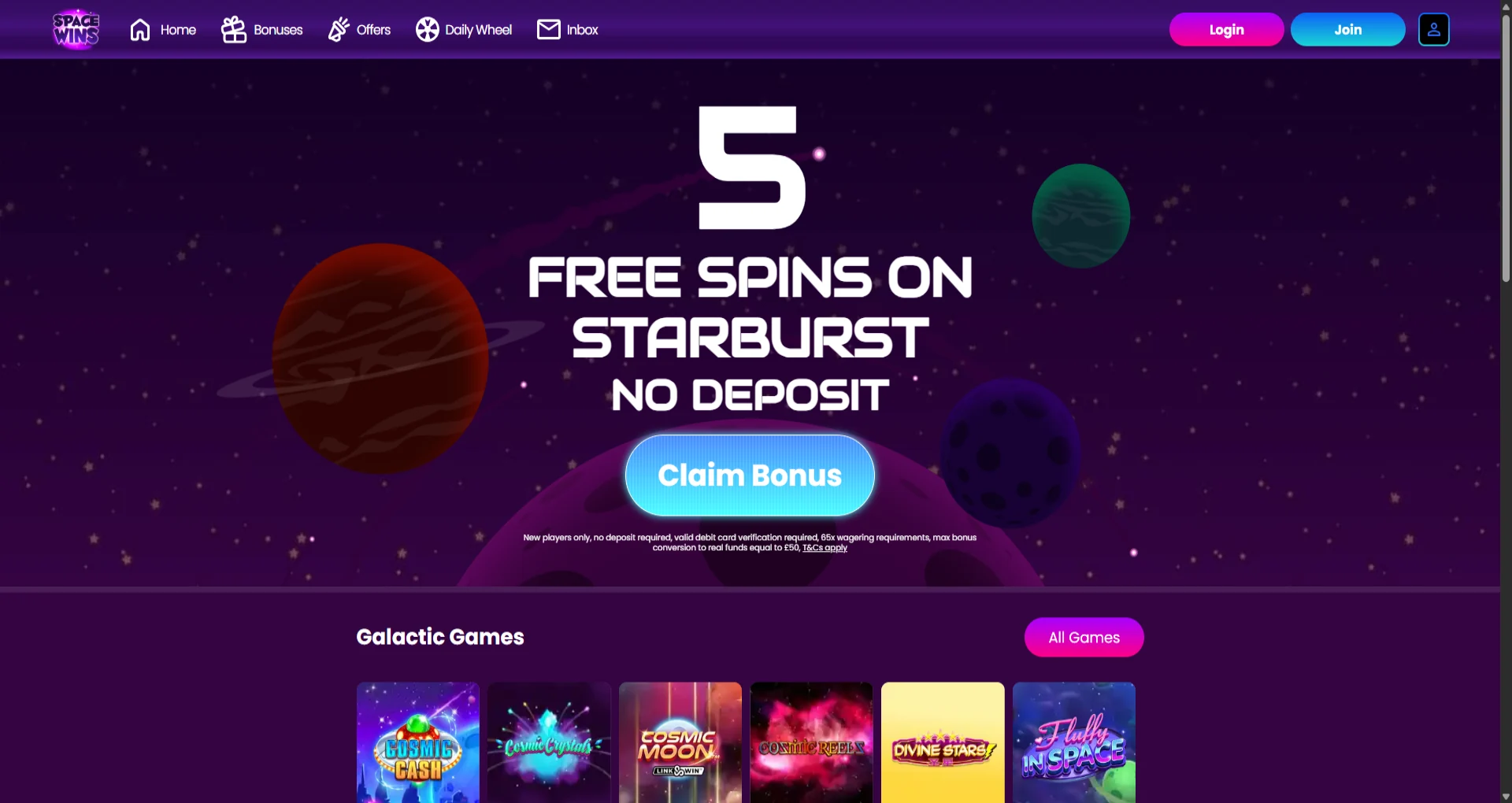 space wins homepage