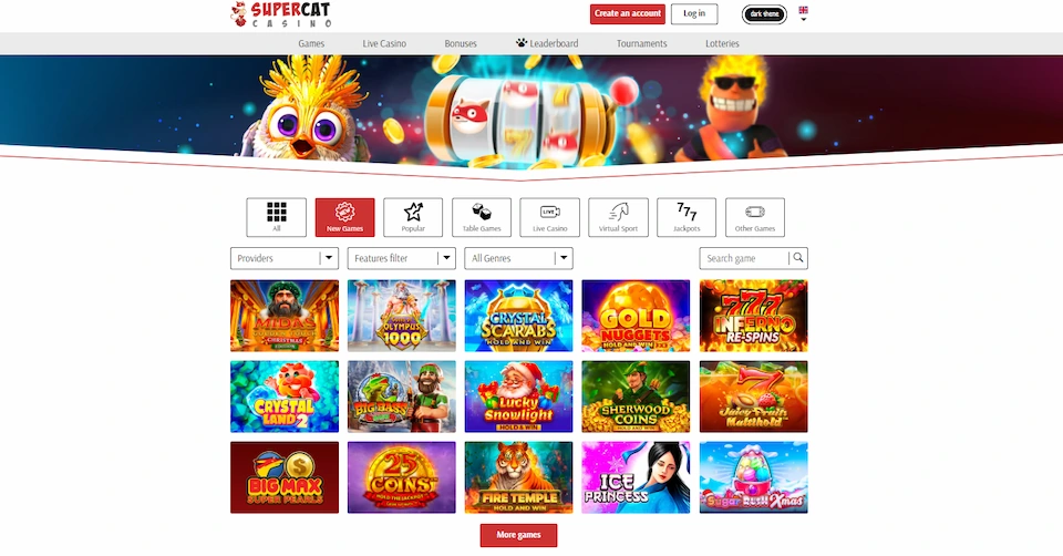 supercat casino new games