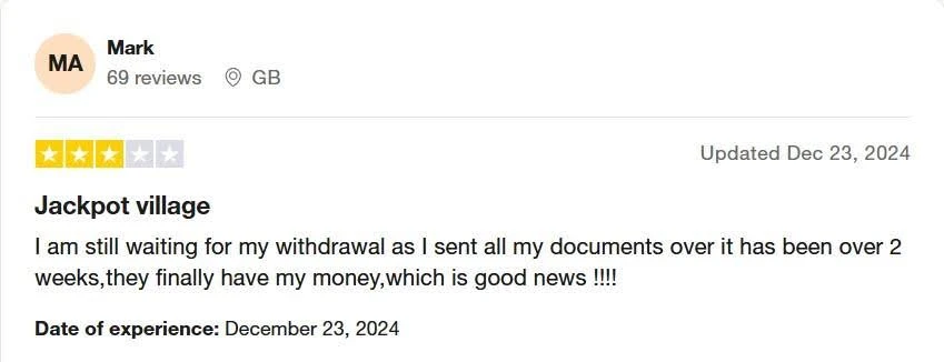 Jackpot Village customer review