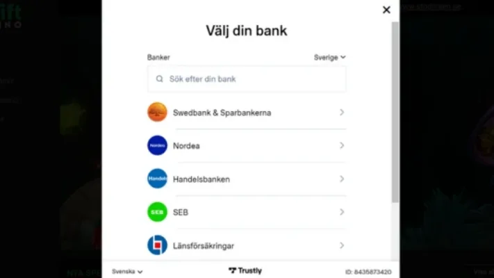 Vitt registreringsfält och banksymboler