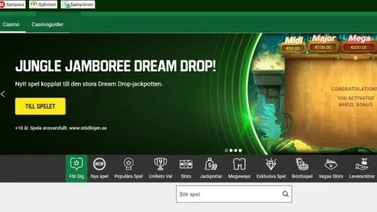 Unibet Casino hemsida