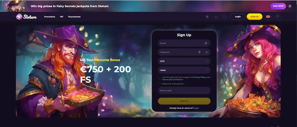 slotum casino welcome bonus