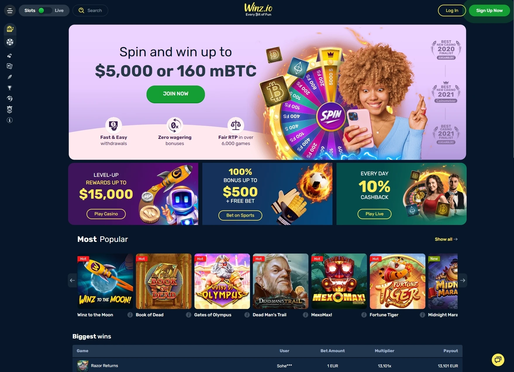 Winz.io Bitcoin Casino Review - READ THIS Before Playing