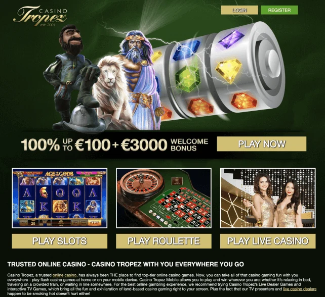 CasinoTropez Homepage