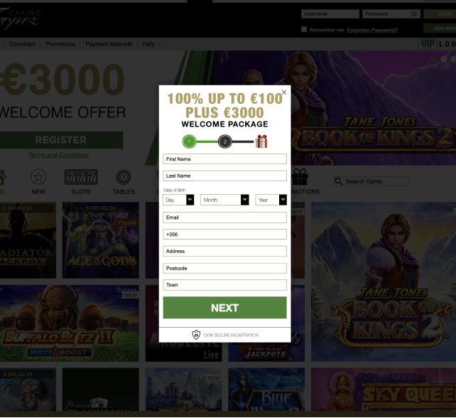 CasinoTropez Registration