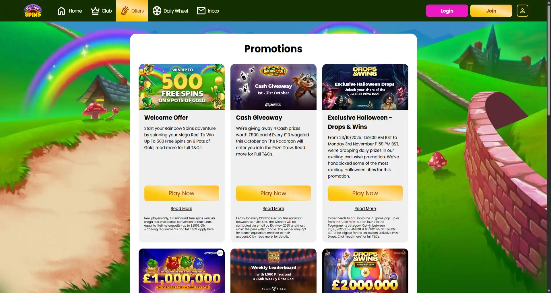 rainbow spins promotions