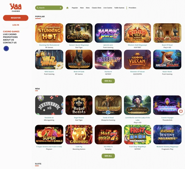 YaaCasino Games
