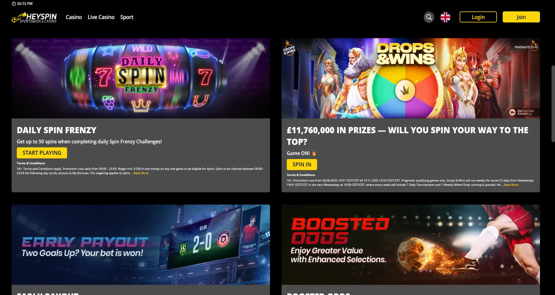 heyspin casino promotions