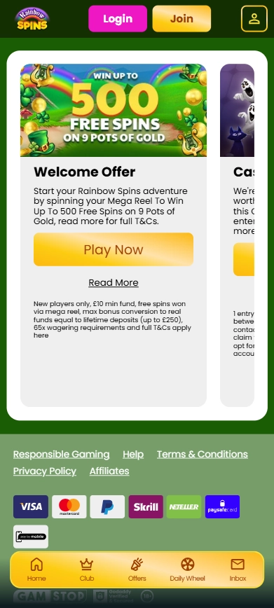rainbow spins promotions mobile