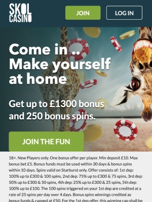 SkolCasino homepage