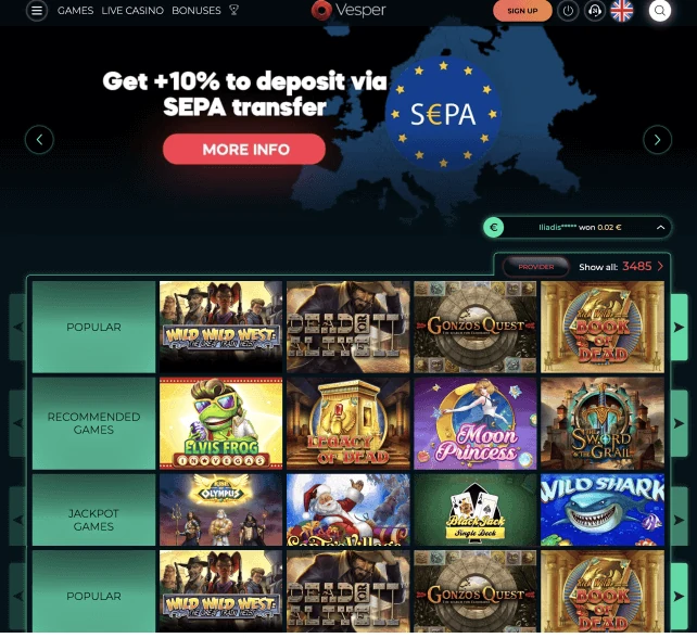 Vesper Homepage