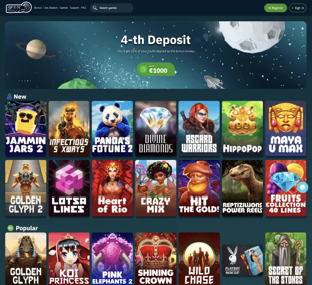 Zenbetting homepage